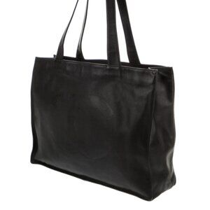 Chanel Timeless CC Black Leather Shopping Tote Excellent Condition